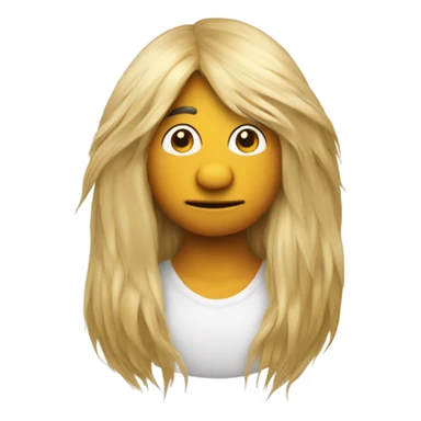 Attractive Rooster face wearing a wig of long blonde human hair sticker
