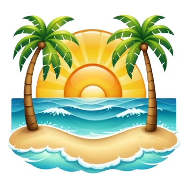 Sunshine over ocean and palm trees sticker