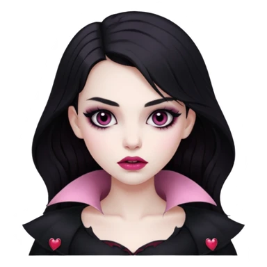 девушка вампир с темными волосами, очень бледной кожей и черным макияжем глаз sticker