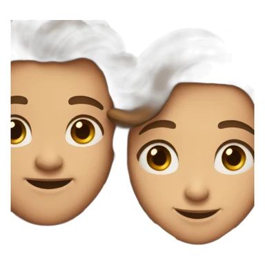 Brown hair couple smiling at each other sticker