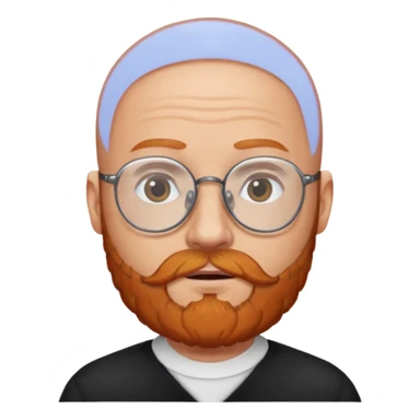 bald man with glasses and ginger beard sticker