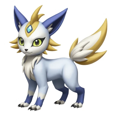 WereGarurumon-Meloetta-Renamon-Absol-fusion-hybrid-creature (full body sticker