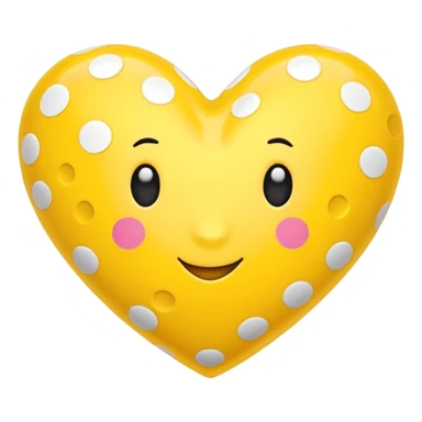 yellow heart with a polka dot pattern sticker