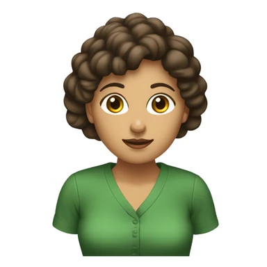 mujer morena, pelo marón ropa verde mostrar solo hasta el pecho sticker