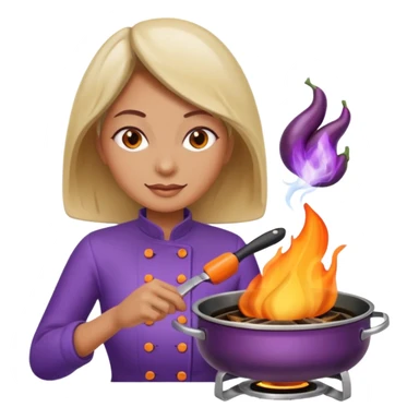 Seductively cooking an eggplant. It is getting hot in here. 🔥  sticker