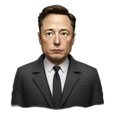 very sad black elon musk sticker