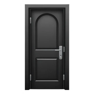 Minimalist emoji-style sticker of a closed door with a long shadow visible under the gap. Black and white, strong silhouette style.
 sticker