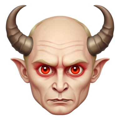 realistic devil Putin with textured skin, expressive eyes, and elaborate horns sticker