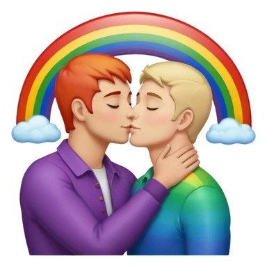 make 2 seductive men kissing and holding sitting on a rainbow sticker