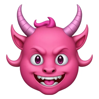Devil emoji but pink sticker