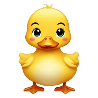 Cute baby duck with heart sticker