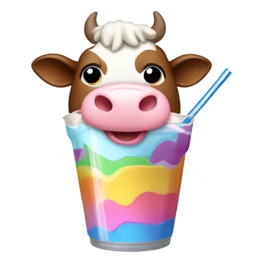 Cow drinking a milkshake  sticker