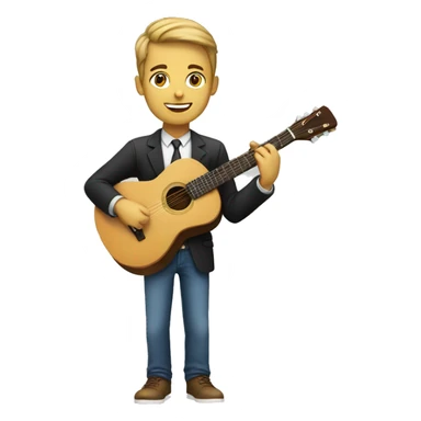 Young man teacher with guitar  sticker