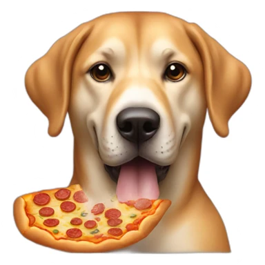 Big dog eating a pizza in the bath  sticker