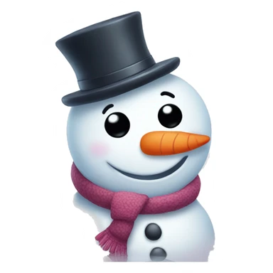 Cute snowman heart sticker