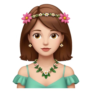woman with a flower necklace sticker