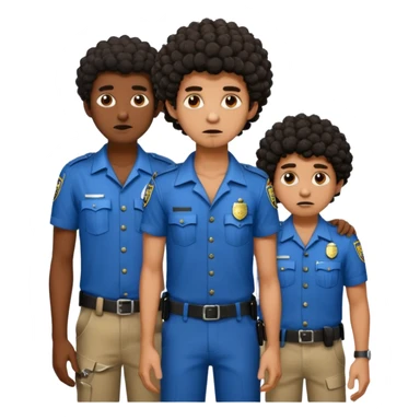 Make a dirty Indian with a short Afro that is curly hair getting arrested. Make the Indian skinny too. Give him a it support outfit not a police uniform sticker