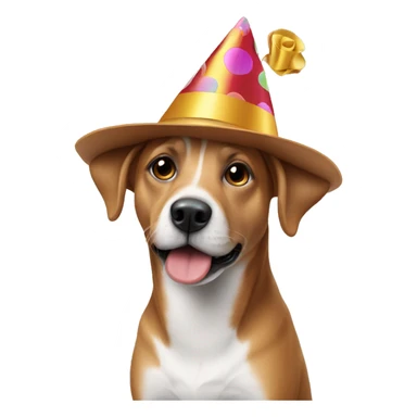 Hund med partyhatt sticker
