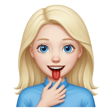 Girl smiling choking herself sticker