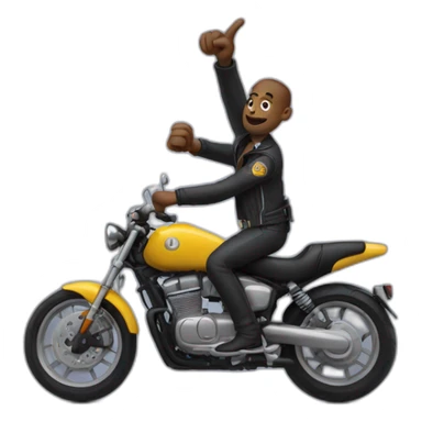 Biker doing the ‘I don’t know’ gesture sticker