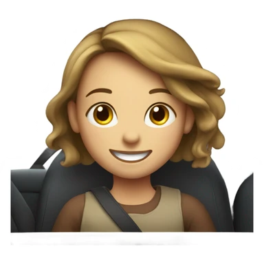 smiling girl in car interior sticker