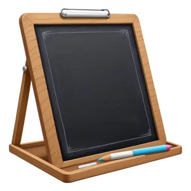 drawing board with classic wooden frame, chalk and eraser sticker