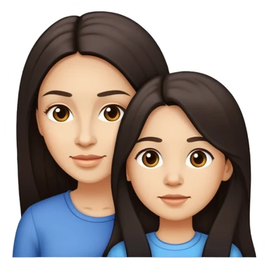 Mother and daughter with Light skinned and Long Dark Hair, 26 and 45 years old sticker