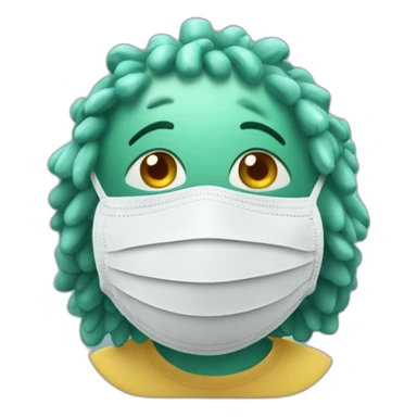 COVID 19 virus wearing a mask  sticker