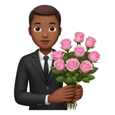 Black Male hand give a bogue of flowers sticker