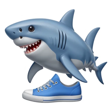 big shark wearing blue shoes  sticker