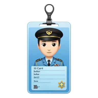 black Scissors cutting a light blue idf soldier ID card in 2 parts .hyper realistic sticker