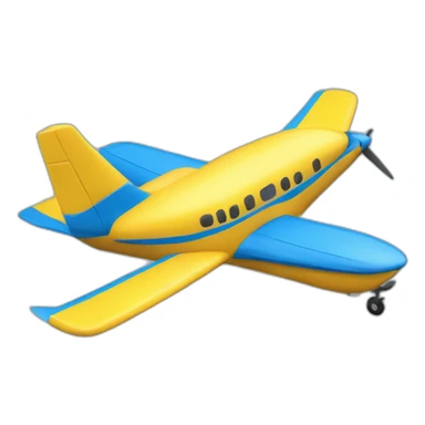 Yellow and blue plane sticker