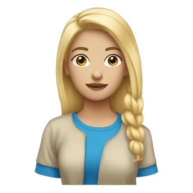 girl blonde hair blue t-sirt sticker