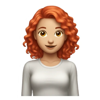 cute girl with red hair getting ready  sticker