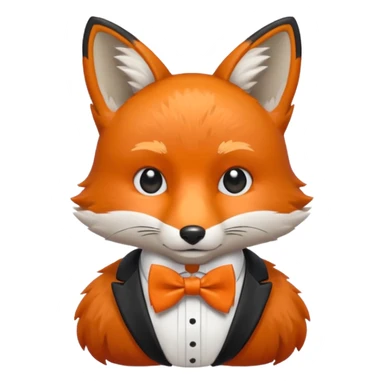 fox wearing bow ties sticker