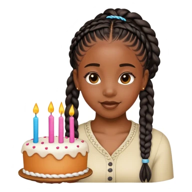 19th birthday black girl with braids sticker