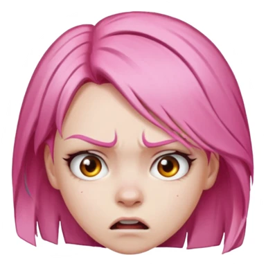 ragazza capelli rosa arrabbiata sticker