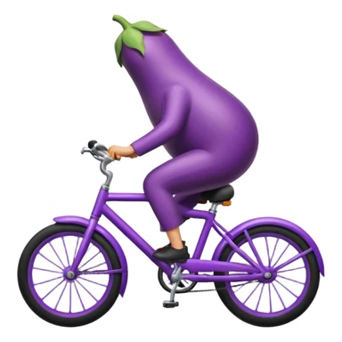 eggplant riding a bike sticker