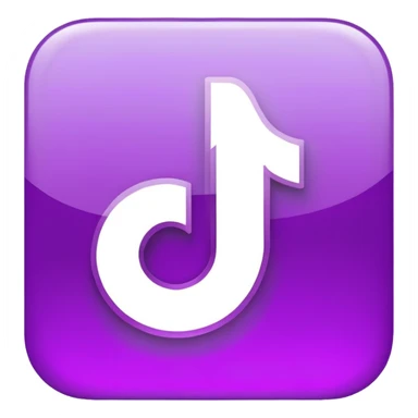 Purple and Cian Symbol of TikTok app sticker
