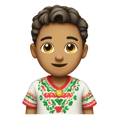 A cute boy wearing a cute mexican shirt sticker