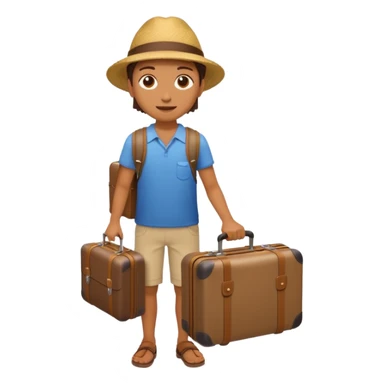 realistic tourist with a suitcase sticker