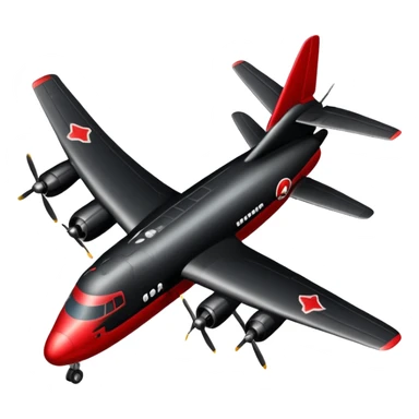 Bomber plane black and red sticker