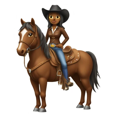 Cowgirl on horse sticker