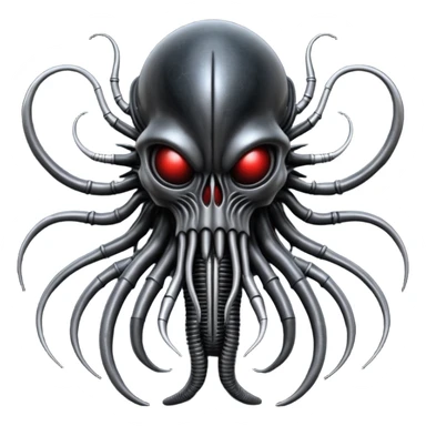 organic black wires merging into a monstrous creature, Giger-esque sticker