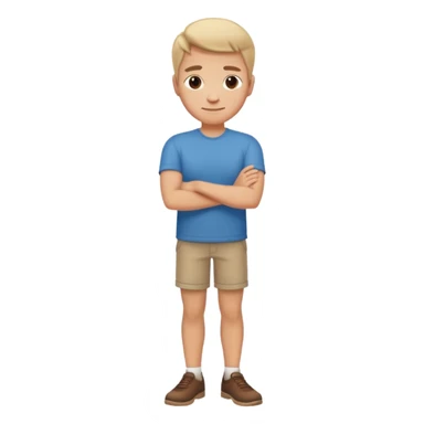 smirking emoji with arms folded and legs awkwardly standing sticker