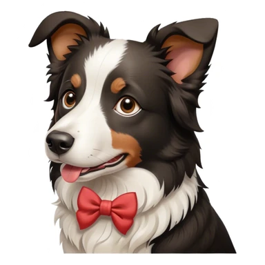 Border colie bow sticker