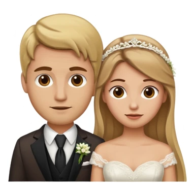 Dirty blonde groom and brown hair bride sticker