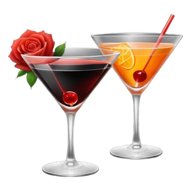 🍸+🍹🖤+🌹 (the liquid is black)  sticker