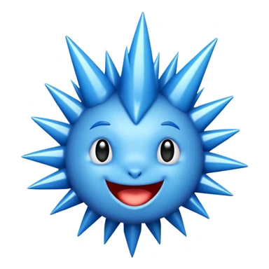 Blue tick with spiky sides sticker