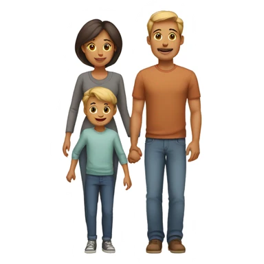 Family mother father son sticker